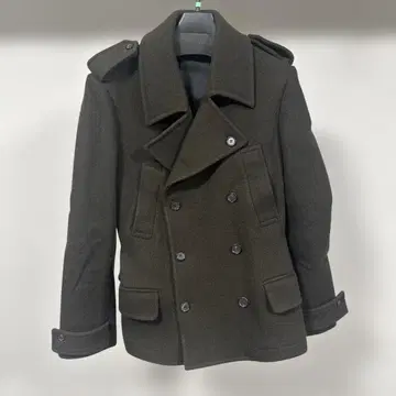 존 로렌스 설리번 브라운 숏 기장 P코트 울