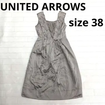 248 UNITED ARROWS 그레이 슬리브리스 무릎 기장 원피스 38