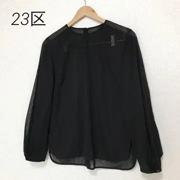 23구 시어 풀오버 블라우스 블랙 사이즈 40