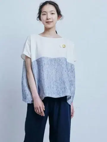 나카가와 마사시치 상점 린넨 자수 직조 풀오버