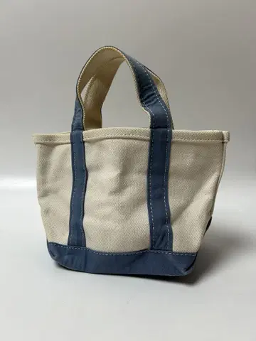 L.L.Bean 아이보리/라이트 블루 미니 토트백