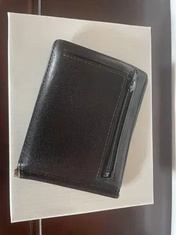 블랙 가죽 접이식 지갑 머니클립 새상품급