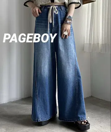 PAGEBOY 가공 부츠컷 데님 팬츠