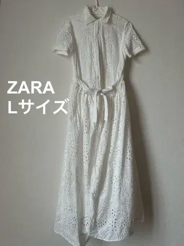 ZARA 자수 롱 원피스 화이트 L 사이즈