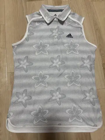 adidas 골프웨어 꽃무늬 슬리브리스 피케 셔츠 M