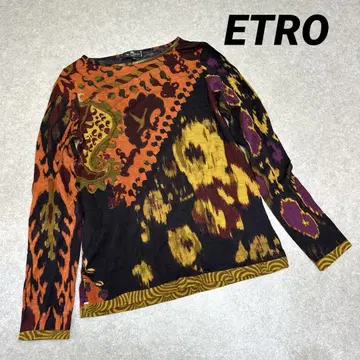 ETRO 에트로 긴팔 티셔츠 울100% 올 패턴 42