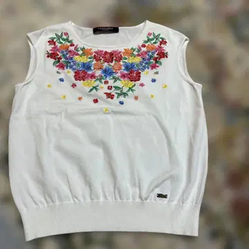 LEONARD FASHION 꽃무늬 자수 슬리브리스
