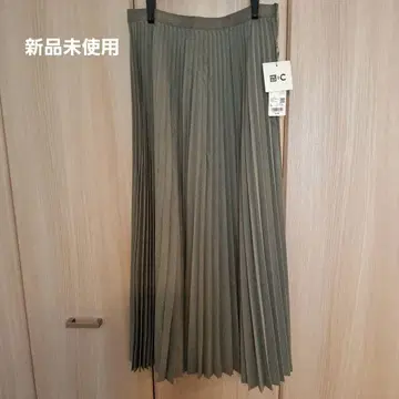 미사용 새상품 L UNIQLO:C 올리브 그린 플리츠 스커트 C