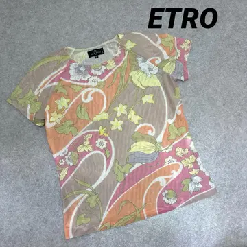 ETRO 에트로 반팔 상의 꽃무늬 메쉬 46