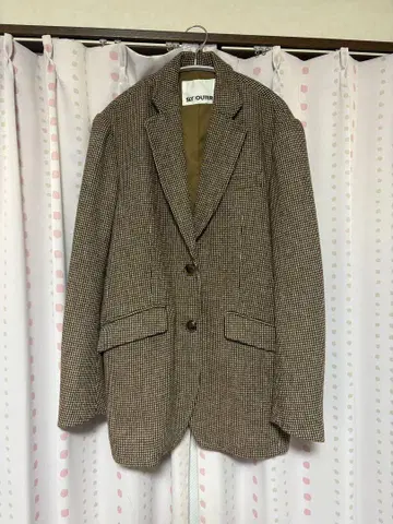 SLY OUTER 체크 무늬 테일러드 자켓