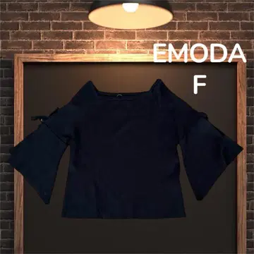 EMODA 에모다 상의 오픈 숄더 리본 블랙