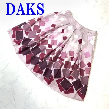 DAKS 닥스 무릎 기장 스커트 핑크 실크100% 38 C3983