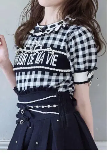 리즈리사 깅엄 자카드 니트