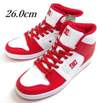 새상품 DC SHOES 만테카 4 HI SN 하이컷 빨강/흰색 26cm