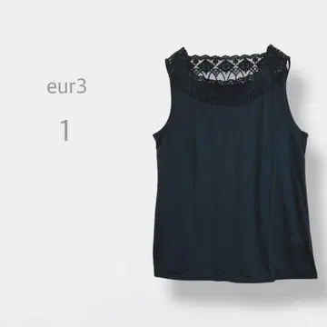 [eur3] 민소매 셔츠 탱크탑 레이스 자수 놈코어 돌려입기