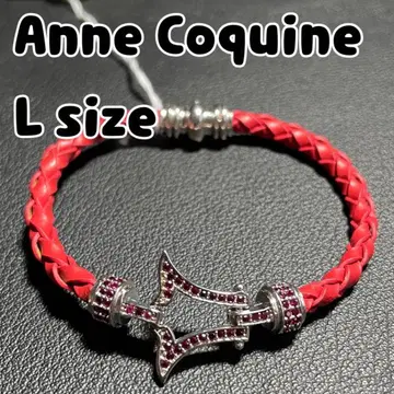 미사용 Anne Coquine 손뜨개질 팔찌 크로스 모티브 L 사이즈