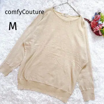 Confiture 긴팔 니트 크림색 M 펄 돌먼 소매 5014