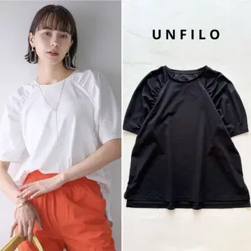 UNFILO 앙필로 숄더 개더 T 티셔츠 컷소 M