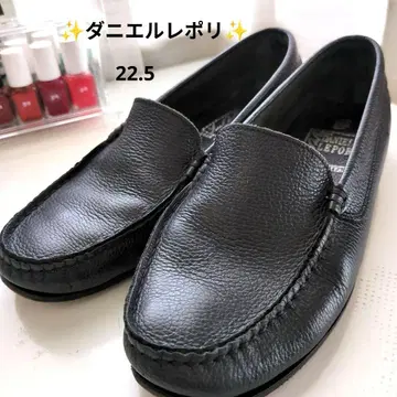 다니엘 레폴리 블랙 로퍼 가죽 백 디자인 22.5