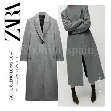 ZARA 2025 울 혼방 슬림 핏 코트 그레이