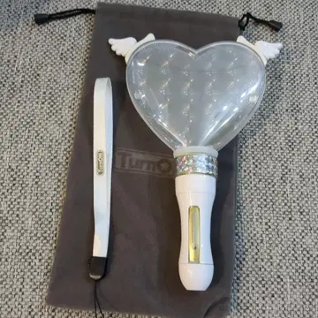 턴온 하트 응원봉 데코 하트 화이트 깃털