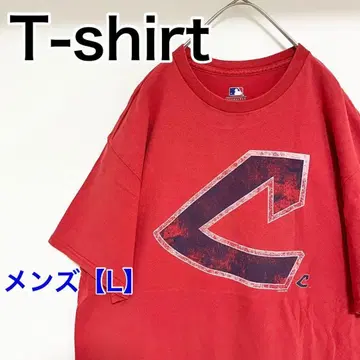 YAA71 [ US 수입 ] MLB 티셔츠 [ 남성용 L ] 반팔 빨간색