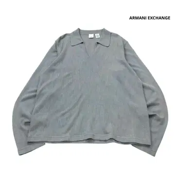 ARMANI EXCHANGE 니트 티셔츠 V넥 그레이 L