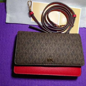 Michael Kors 접이식 지갑 브라운/레드