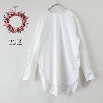 23구 23KU 사이드 버튼 블라우스 노카라 셔츠 코튼 38
