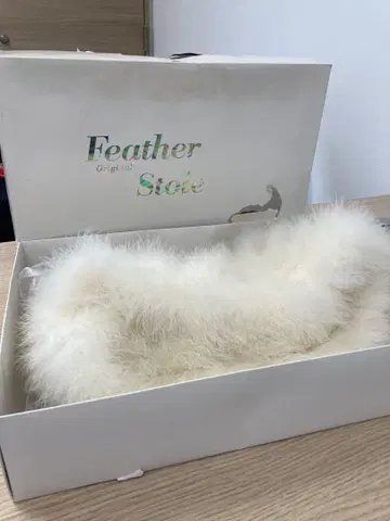 [ 새상품급 ] 대형 페더 숄 고급 천연 깃털 100%