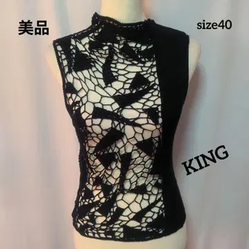 새상품급 KING 블랙 레이스 니트 슬리브리스
