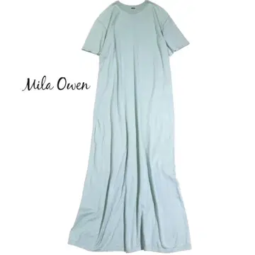 Mila Owen 라이트 그린 반팔 롱 원피스