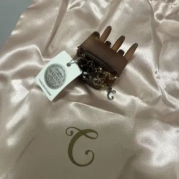 콤플렉스 비즈 Swarovski 브라운 헤어 클립