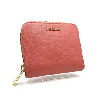 새상품급 FURLA 풀라 지갑 컴팩트 반지갑 핑크 가죽