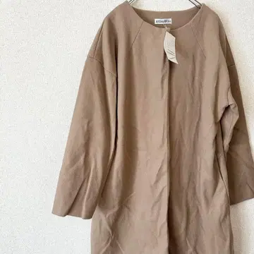새상품 롱 코트 베이지 U넥 무지 M-L 코튼