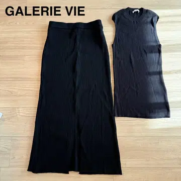GALERIE VIE 슬리브리스 셋업 블랙