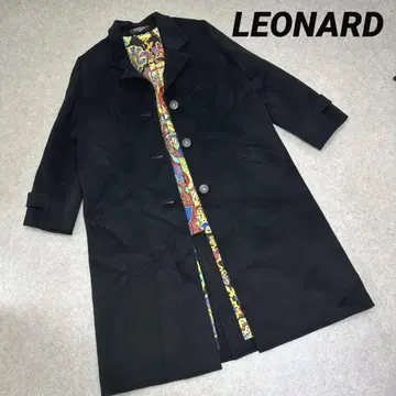LEONARD 레오나르 캐시미어 100% 롱 코트 11AR 블랙