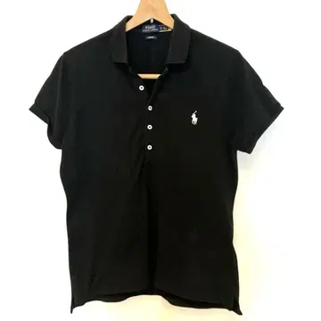 POLO RALPH LAUREN 블랙 반팔 슬림핏 피케 셔츠 L
