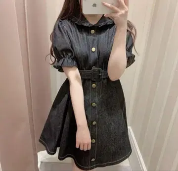 evelyn 데님 원피스 블랙