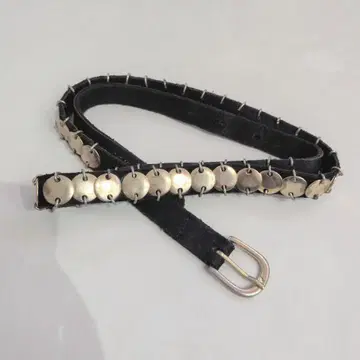 y2k archive 스웨이드 블랙 벨트 메탈 디스크 장식 ZARA