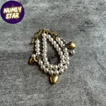 archive grunge Perl heart bracelet y2k