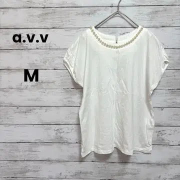 [ a.v.v ] 티셔츠 프렌치 슬리브 ( M ) 펄 풀오버 화이트