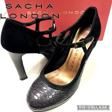 컨디션 최상 SACHA LONDON 블랙 하이힐 37 스페인산