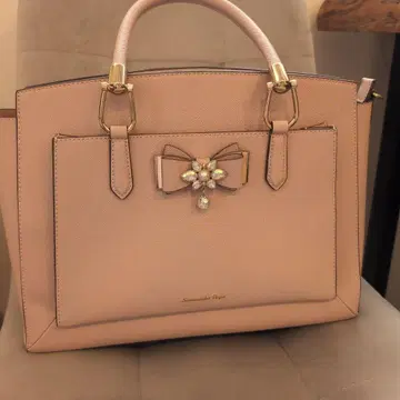 [새상품급] 사만사베가 비쥬 & 리본 토트 핑크 A4