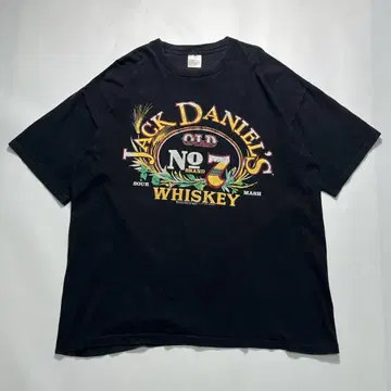90년대 잭 다니엘 USA 제작 빈티지 티셔츠 XL 블랙 기업 T6897
