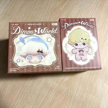 DIMOO Crush on Coffee 봉제 인형과 이어폰 케이스 2점