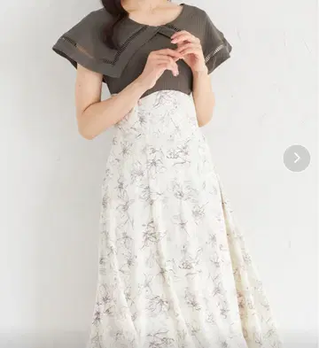 tocco closet 빅 카라 백 레이스업 도킹 원피스