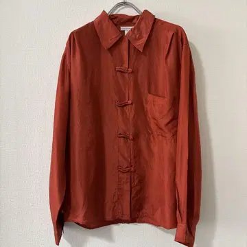 90s usa 빈티지 차이나 실크 셔츠 디자인 구제 의류 레어