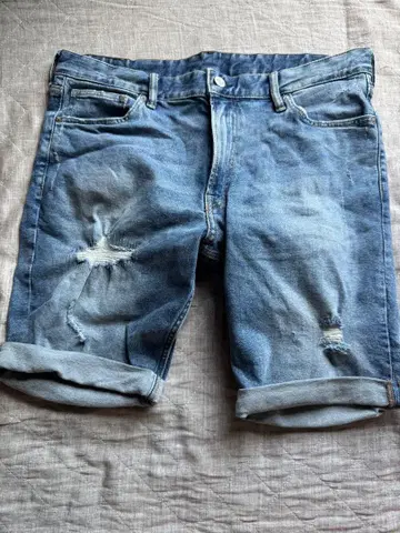 DENIM 데미지 가공 숏팬츠