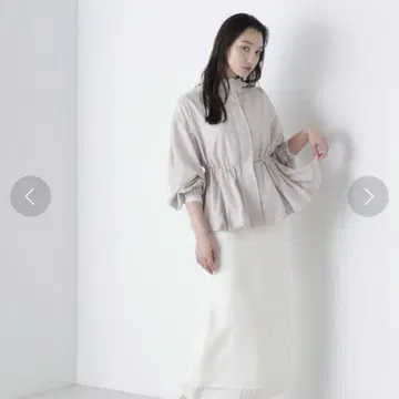 NATURAL BEAUTY BASIC 페플럼 벌룬 블루종 S 베이지